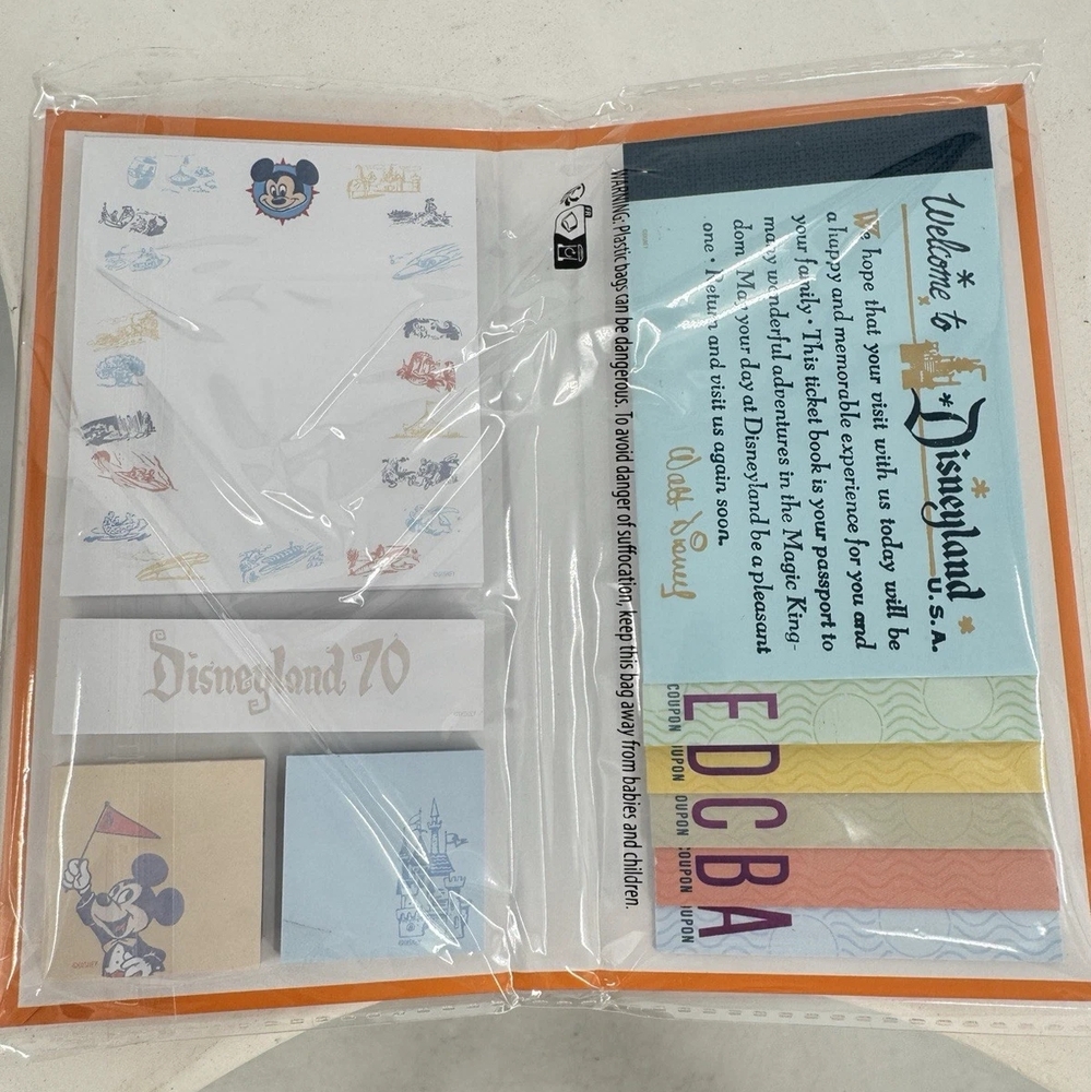 Disneyland 70th Anniversary Notepad Set with Mickey Design